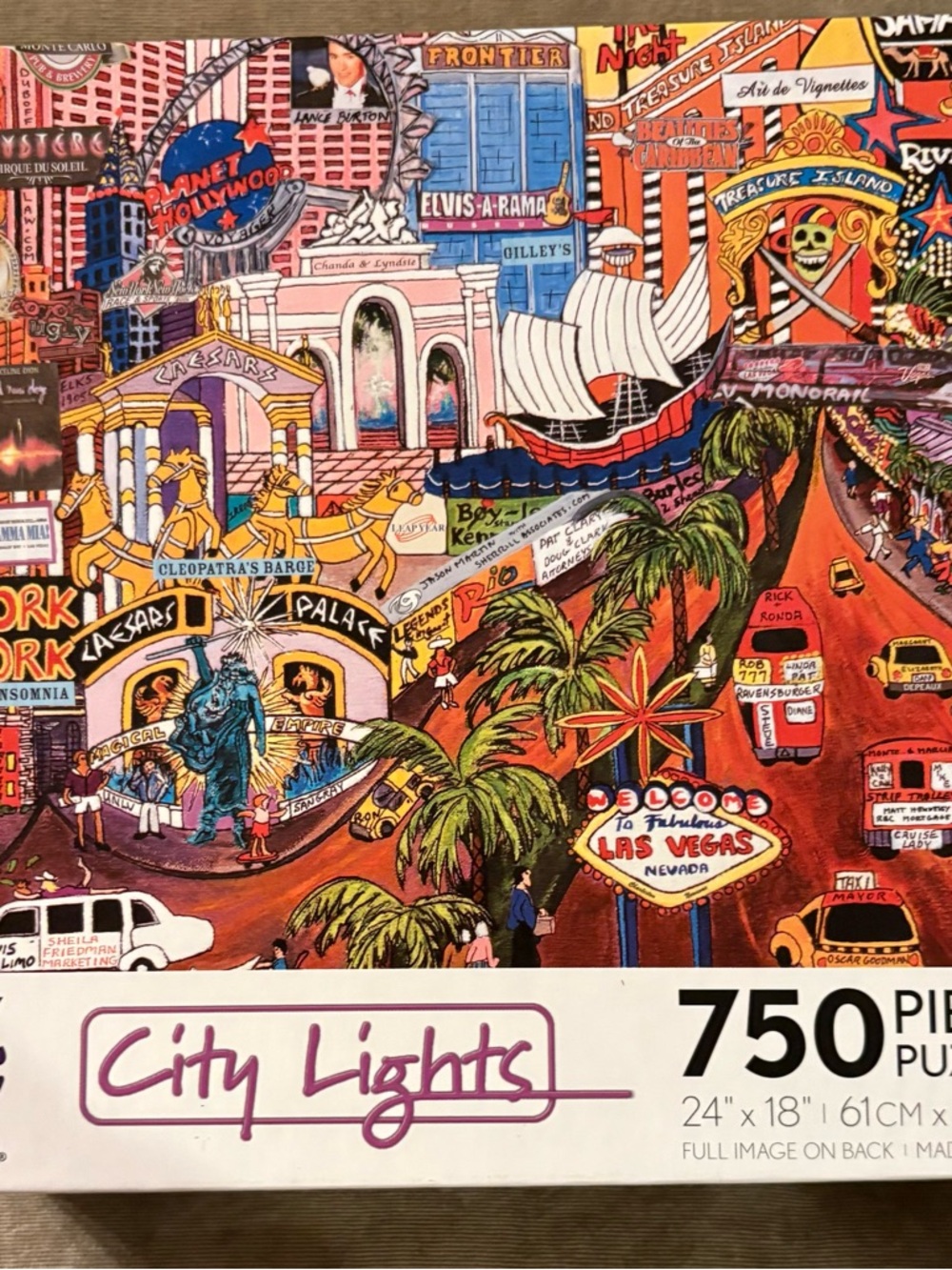 Roxy City Lights Las Vegas Puzzle - Black, Red, Yellow, Blue, Pink